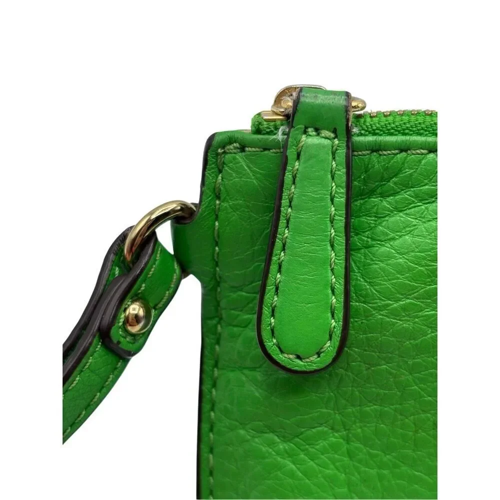 Michael Kors Fulton Pebbled Leather‎ Wristlet Green